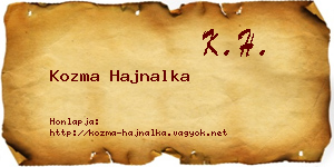 Kozma Hajnalka névjegykártya